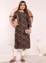 Viscose Muslin Multi Color Casual Wear Printed Readymade Kurti